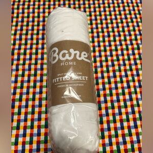 Bare Home White Fitted king Sheet